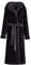 LEVERIE Lunga vestaglia invernale donna in pile con cinturino e tasche, Mod. 1 nero/grigio scuro, XL