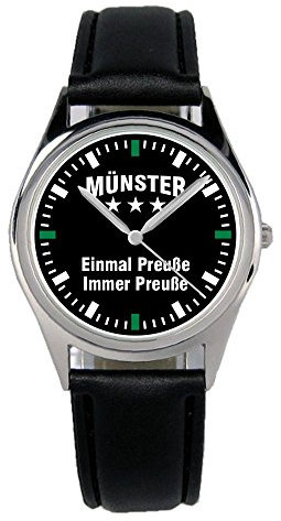 KIESENBERG Armbanduhr Münster Geschenk Artikel Idee Fan Damen Herren Unisex Analog Quartz Lederarmband Uhr 36mm Durchmesser B-2335