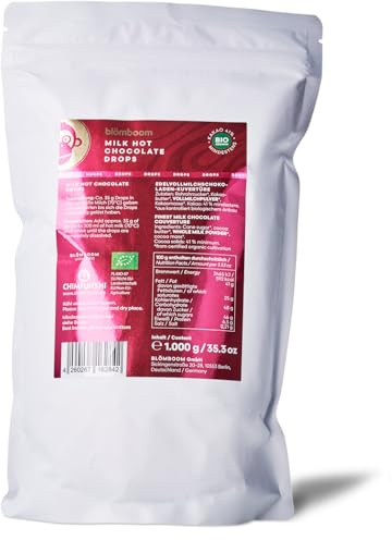 Blömboom - Milk Hot Chocolate Drops Bio (1000 g), Vollmilch Trinkschokolade, heiße Schokolade