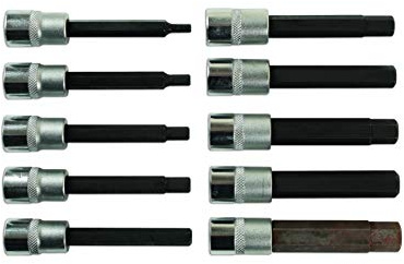 Laser 7163 Long Hex Socket Bit Set 3/8D 10pc