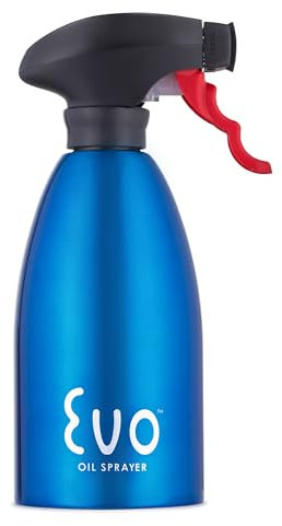 Evo Oil Sprayer 8113BL Bottle, Non-Aerosol for Olive Cooking Oils, Stainless Steel, Blue