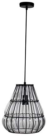 WOFI Pendelleuchte BANKS, Schwarz, H: 150 cm x B: 29 cm x L: 29 cm