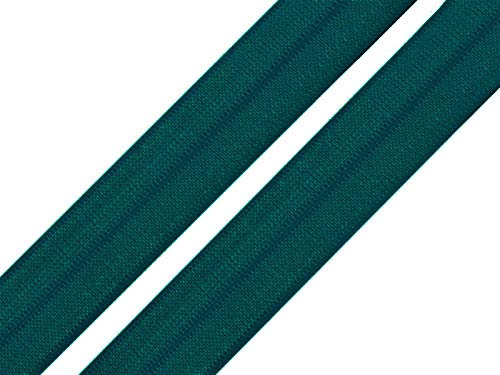 maDDma 1m Falzgummi 20mm Faltgummi elastisches Einfassband Schrägband Saumband Farbwahl, Farbe:smaragdgrün