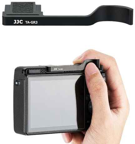 JJC Metall-Blitzschuh-Griff Daumenauflage für Ricoh GR III GR IIIx GR3 GR3x DSLR-Kamera-Handgriff, Daumen nach Oben Griffe, bessere Balance und Griffigkeit