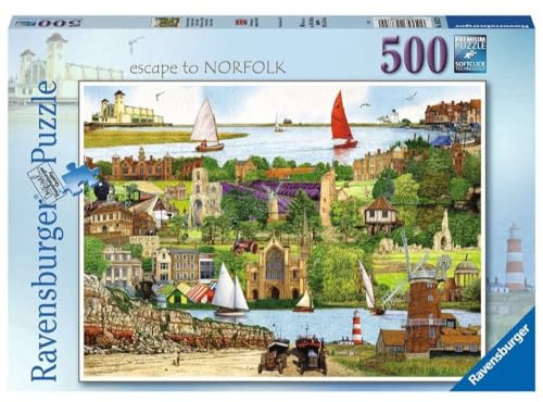 Ravensburger Escape to Norfolk 500 Piece Jigsaw Puzzles for Adults & Kids Age 10 Years Up