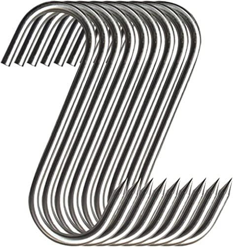 MUFEDAT Meat Hooks 20PCS, 5.12 in Premium Stainless Steel Butcher Hook Smoking Hooks,Meat Processing for Hanging, Drying, BBQ, Grilling Sausage Chicken Beef Hook Tool (5.9inch(20Pcs))