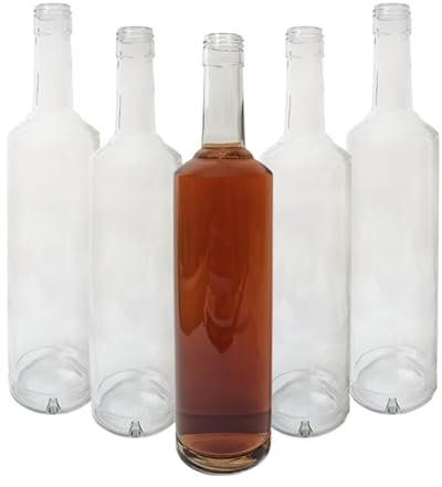 DIAH DO IT AT HOME Lina Lot de 20 bouteilles en verre de 750 ml + bouchons à vis pour le remplissage de bouteilles de Gin, de Schnaps, de liqueur, de vin – 750 ml + bouchons à vis