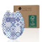 instmaier Siège de WC Azulejo | motifs bleus | Siège de toilettes avec abaissement automatique | Couvercle de toilettes en bois MDF | testé durable avec certification FSC | facile d'entretien