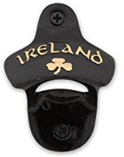Exclusively Irish Wall Mounted Bottle Opener Made of Brass - Irish Caps Remover for Bar or Kitchen(Ireland Shamrock)