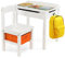 GYMAX Kids Desk and Chair Set, Wooden Children Activity Table with Chair, Storage Space & Lift-up Tabletop, Toddler Study Desk Set for Boys Girls (White)