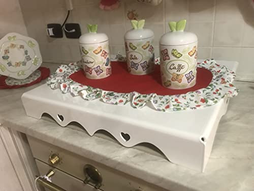 Versione SHABBY DESIGN Coprifornelli copri fornelli copertura piano cottura protezione in Plexiglass TRASPARENTE e COLORATO - Per tutte le misure (60x56, Nero Satinato)