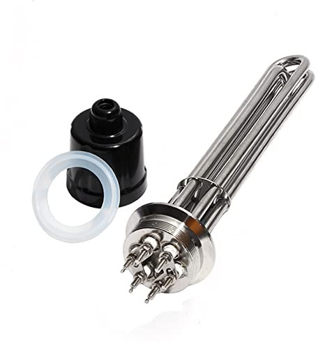 DHVIJA 2inch Tri-clamp 64mm Flange Immersion Water Heater 220V/380V 3KW/4.5KW/6KW/9KW/12KW 304 Stainless Steel Heating Tube joyous (Size : 220V, Color : 12KW 350mm 304SUS)