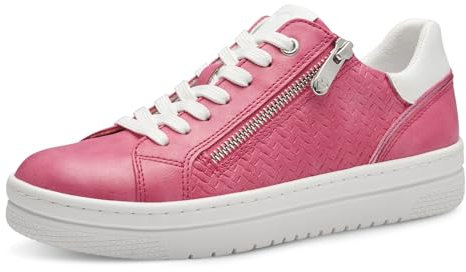 MARCO TOZZI Damen Sneaker flach mit Reißverschluss Vegan, Rosa (Pink Comb), 38 EU