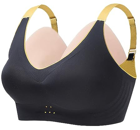 SOFTMARY 2 in 1 Silicone Breast Molds Pocket Bra Fake Breasts Silicone Breast Plate, Colour: Black, H Cup Silicone