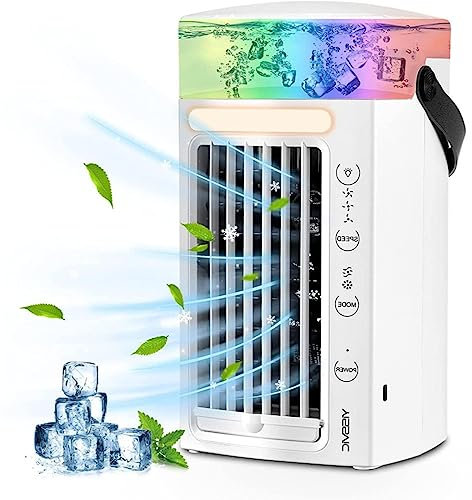 Climatiseur De Table - Ultra Silencieux Climatiseur Rafraichisseur - Utilisez Uniquement De L'Eau Propre Clim Portable Pour Maison, Pour La Maison Voyage Bureau Chambre