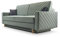 Sofa aus Samtstoff mit Schlaffunktion und Bettkasten Couch für Wohnzimmer Schlafsofa Sofagarnitur Polstersofa Wohnlandschaft mit Bettfunktion Velours 230x100x85cm - CALIFORNIA - Hellgrün (Kronos 47)