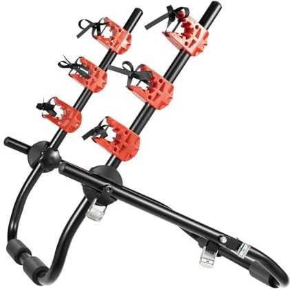 PIAOCAIYIN Porte-vélos, porte-vélos à hayon, porte-vélos portable pour 3 vélos, porte-vélos pour voiture, coffre de voiture, porte-vélos pour coffre de voiture, fourgonnette