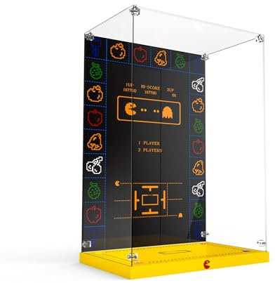 Acrylic Display Case for 10323 Icons PAC-Man Dustproof Transparent HD Backdrop Display Case Compatible with 10323 Building Kit (Box Only, No Model)