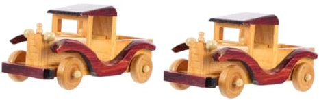 Abaodam 2st Automodell Ornamente -Spielzeug Aus Holz Antike Modellautos Aus Holz Schreibtischaufsatz Holzauto-Puzzle-Modell Diecast-Autos Spielzeugauto Büro Legierung