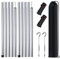 MI CASA Tent Tarp Poles Set of 2 with Pegs & Reflective Ropes, Universal Telescopic Adjustable Aluminium Camping Awning Poles Tent Accessories for Camping Tarp Awning Shelter Canopy Sunshade, Grey