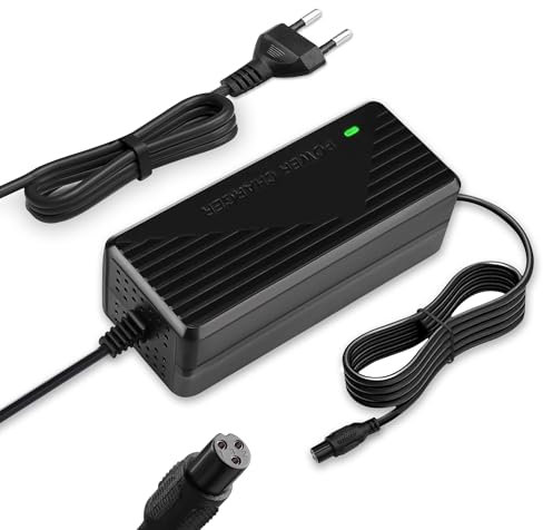 Xahpower Caricatore Hoverboard, 42V Caricatore Monopattino Elettrico Compatibile con Scooter Autobilanciato, Scooter Elettrico con Batteria al Litio 36V, 3 Pin 9mm Connettore