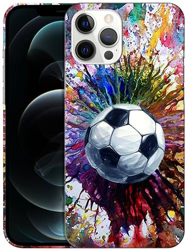 GlamCase for iPhone 12 Pro Max, iPhone 12 Pro Max Case - Vintage Color Football (Soccer) Design Printed Slim Fit Cute Plastic Hard Protective Designer Back Case / Cover for iPhone 12 Pro Max.