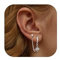 Adramata Ohrringe Silber 925 für Damen Mädchen 14K Vergoldet Doppel Piercing Ohrstecker Creolen mit Kette, Hypoallergen Zirkonia Ohrring Silber Hängend für Mehrere Ohrlöcher (2 Stück)