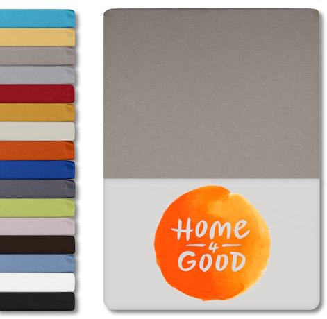 home4good Spannbettlaken 90x200cm – Jersey-Spannbetttuch aus 100 % Baumwolle – Oeko-TEX 100 Zertifiziert – bügelfrei, elastisch & atmungsaktiv – für 15–25 cm Matratzenhöhe - Taupe