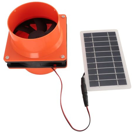 Solarbetriebener Abluftventilator, 5 V 10 W Solarpanel-Lüftungsventilator-Set, Leistungsstarke Belüftung, Solarbetriebener Ventilator, Entlüftungsventilator für Hühnerställe,