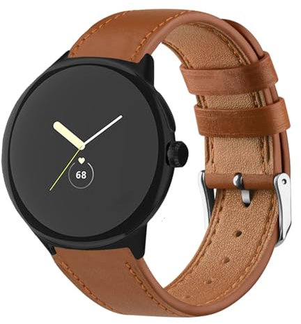 Weiches Leder Armband Kompatibel mit Google Pixel Watch 3 41mm/45mm, mit Verstellbare Metallschnalle Lederarmband für Herren Damen Sport Ersatzarmband für Google Pixel Watch 3 41mm/45mm (45mm,1)