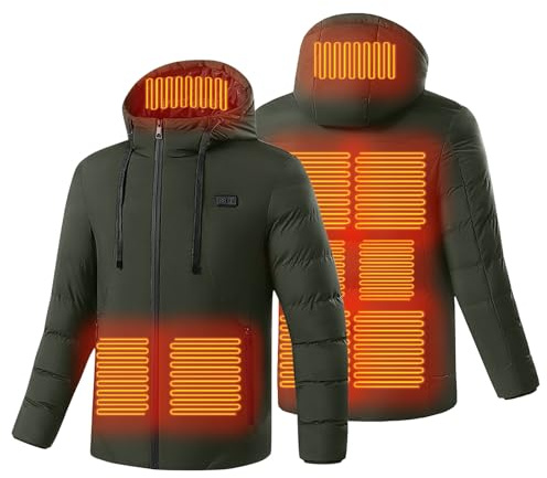 KHIRVWL 2024 Offerte Lampo del Giorno Gilet Riscaldabile Uomo Donna Giacca invernale in cotone con riscaldamento monocomando a 9 zone. Giacca in cotone con riscaldamento alimentato tramite USB