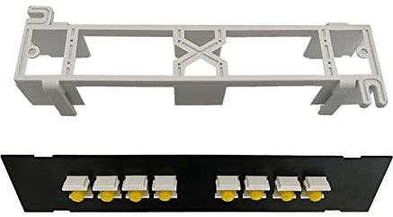 ZHAPEG Panneau de brassage 8 ports ST en fibre optique RJ45 - Prise adaptateur - Cadre de distribution Ethernet - Étagère réseau