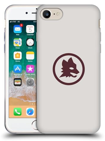 Head Case Designs Offizielle AS Roma Kastanienbrauner Wolf 2024/25 Grafik Logo Soft Gel Handyhülle Hülle kompatibel mit Apple iPhone 7/8 / SE 2020 & 2022