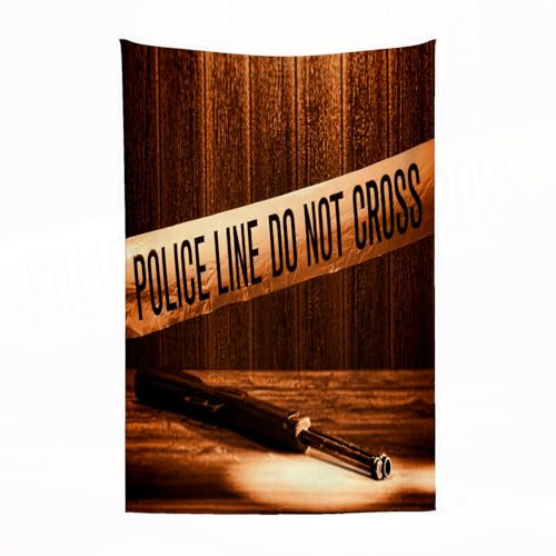 EYLOZS Kuscheldecke flauschig & super weich - hochwertige Fleecedecke auch als Wohndecke,Sofadecke & Wohnzimmer geeignet,Tatort, Absperrband am Tatort, Waffe100x130cm