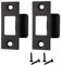 2Pcs Door Strike Plate for Internal Doors Black Door Latch Plate with 4Pcs Matching Screws Stainless Steel 70*40.3mm Replacement Lock Strike Plate for Tubular Latch Mortice Lock Door Jamb Reinforcemen