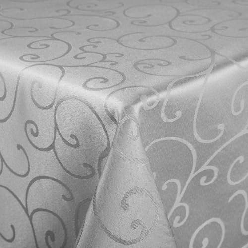 AMFUN Tischdecke Abwaschbar Rechteckig, Jacquard Tischwäsche, 130 x 220 cm Tischtuch, Tischdecke Abwaschbar Ornamente für Küche, Party, Schmutzabweisend, Pflegeleich