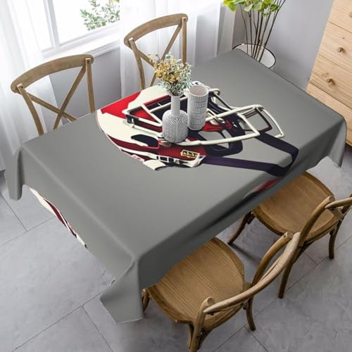 ETASUIOL American Football bedruckte Bauernhaus-Tischdecke, Party-Tischdecke, rechteckig, weiches Pfirsichleder-Gewebe