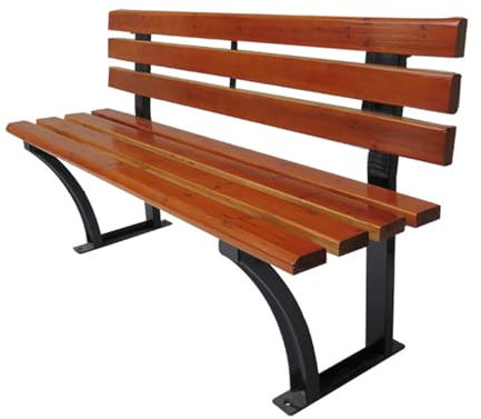 Gartenbank Parkbank Sitzbank Outdoor Sitz aus Massivholz und Beine aus Aluminiumguss, Terrassenmöbel Wetterbeständiger Verandastuhl for Deck Eingang