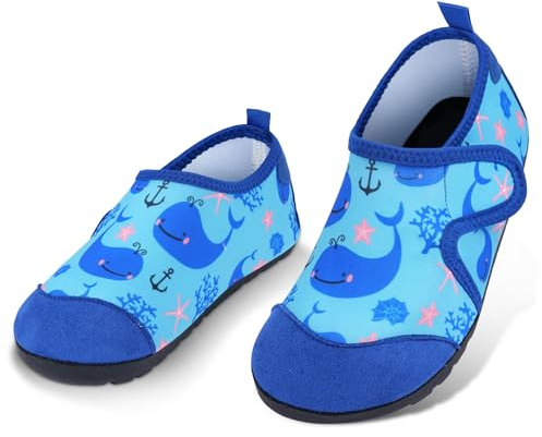 AOOSU Escarpines Niño Niña Zapatos de Agua Playa, Agua Antideslizante Zapatillas, Playa Descalzos Antideslizantes Zapatos de Natación 24-31 EU