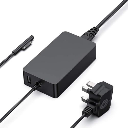 65W 15V 4A Power Supply Compatible for Microsoft Surface Pro 9/8/7/6/5/4/3/X Surface Laptop1/2/3/4 Surface Go1/2/3 Surface Book 1/2/3 with USB Charging Port