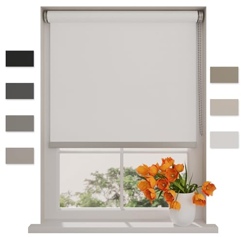 DTCH® Verdunklungsrollo ohne Bohren 75 x 190 cm (BxH) Weiß, Größen von 40 bis 240 Breite, Rollos für Fenster ohne Bohren, Klemmfix Rollo, Klemmrollos für Fenster