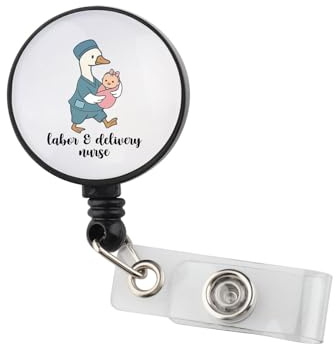 Ausweishalter für Arbeit und Lieferung, niedliches Nicu-Krankenschwestergeschenk für Frauen, einziehbarer Ausweishalter für Hebammen, Geschenke für Arbeit und Lieferung, BR3