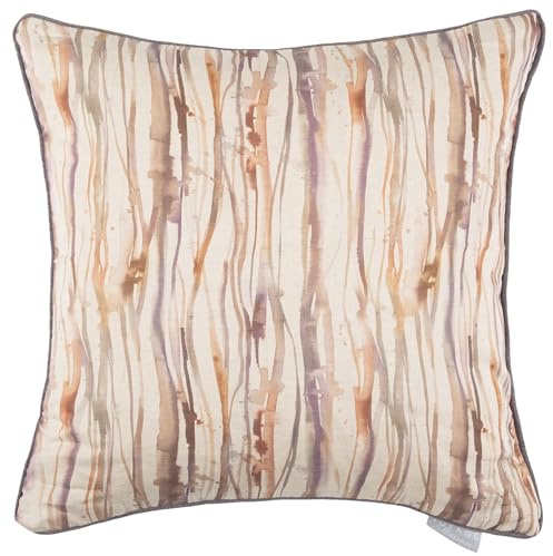 Voyage Maison Falls Feather Filled Cushion – Abstract Hand Painted Piped Decorative Pillow (Ironstone - 50x50cm)