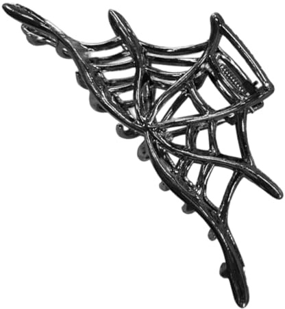 FIXOSHEE Black Spider Web Hair Claw Clip Zinc Alloy Hair Clip for Women Girls Versatile Accessory for Makeup and Exercise