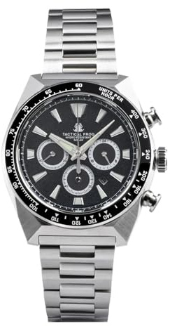 TACTICAL FROG H15 Eco-Drive Solar VS75 Chronograph 43 mm 316L Edelstahlgehäuse mit C3-Leuchtstoff 200 m Wasserdichtigkeit