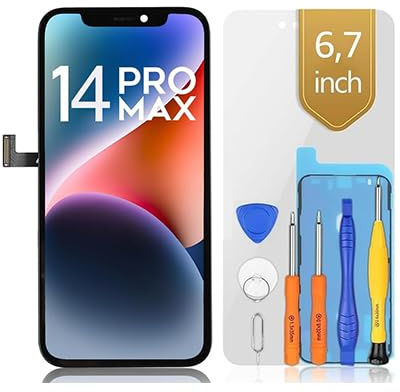 bokman Pantalla para iPhone 14 Pro MAX (6,7 Pulgadas), LCD Negro Piezas de Repuesto Pantalla Montaje Placa Frontal