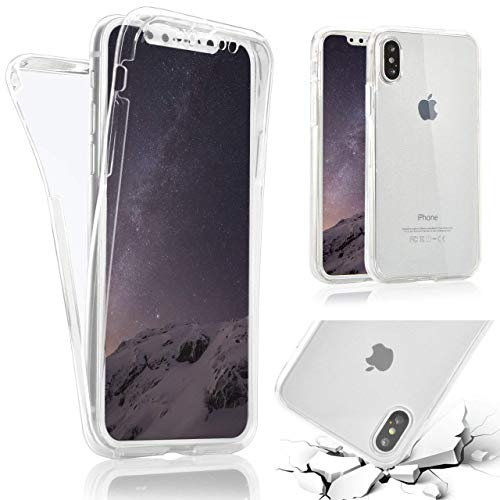 KP TECHNOLOGY iPhone XS Max Case, iPhone XS Max Front and Back Case, Ultra thin Crystal clear [360 Protection] Soft Silicon ( Front & Back ) Transparent Clear Gel Case Cover For iPhone XS Max (Clear)