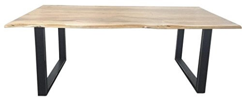 SAM Tisch mit Baumkante Gestell schwarz - 160 x 85 cm
