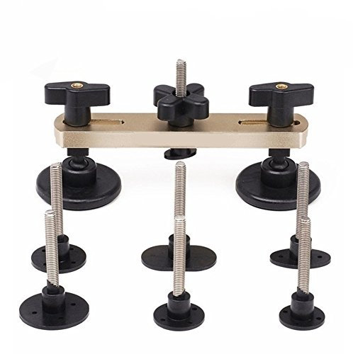 Kit de reparación de abolladuras, juego de extractores de puente,de reparación de abolladuras sin pintura para el cuerpo, herramientas de abolladuras para el cuerpo del coche con pestañas de extractor