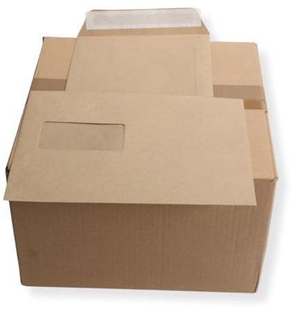 500 St. B5 Versandtaschen braun 176 x 250 mm HK mit Fenster Briefumschlag haftklebend Kuvert
